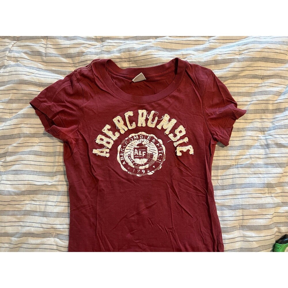 Vintage Y2K Early 2000’s Abercrombie & Fitch Embroidered Logo Tee Shirt Size XS - Picture 5 of 8